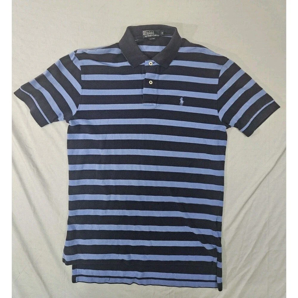 Lot Of 2 VINTAGE Polo Ralph Lauren Shirts Men Small Blue Short Sleeve